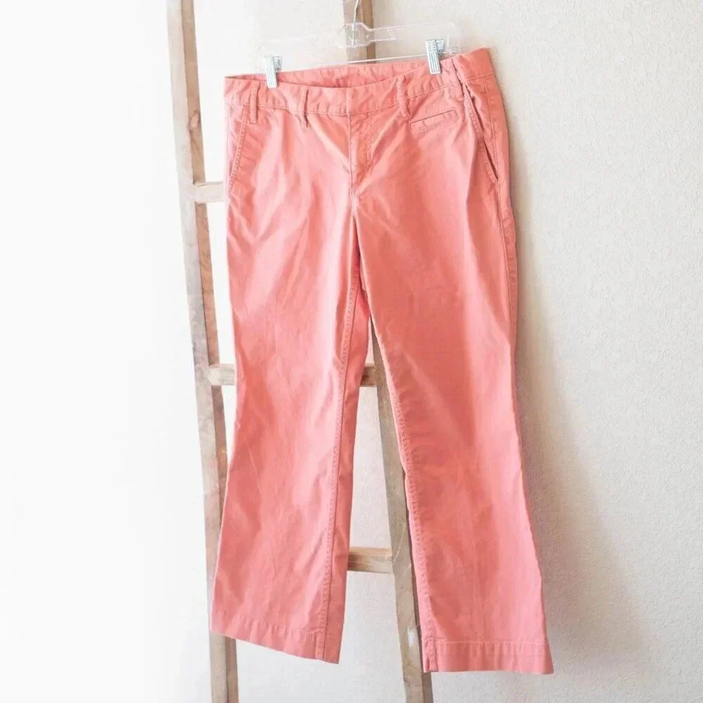 Tory Burch Coral Chino Pants | Size 32 | Cropped Straight Leg